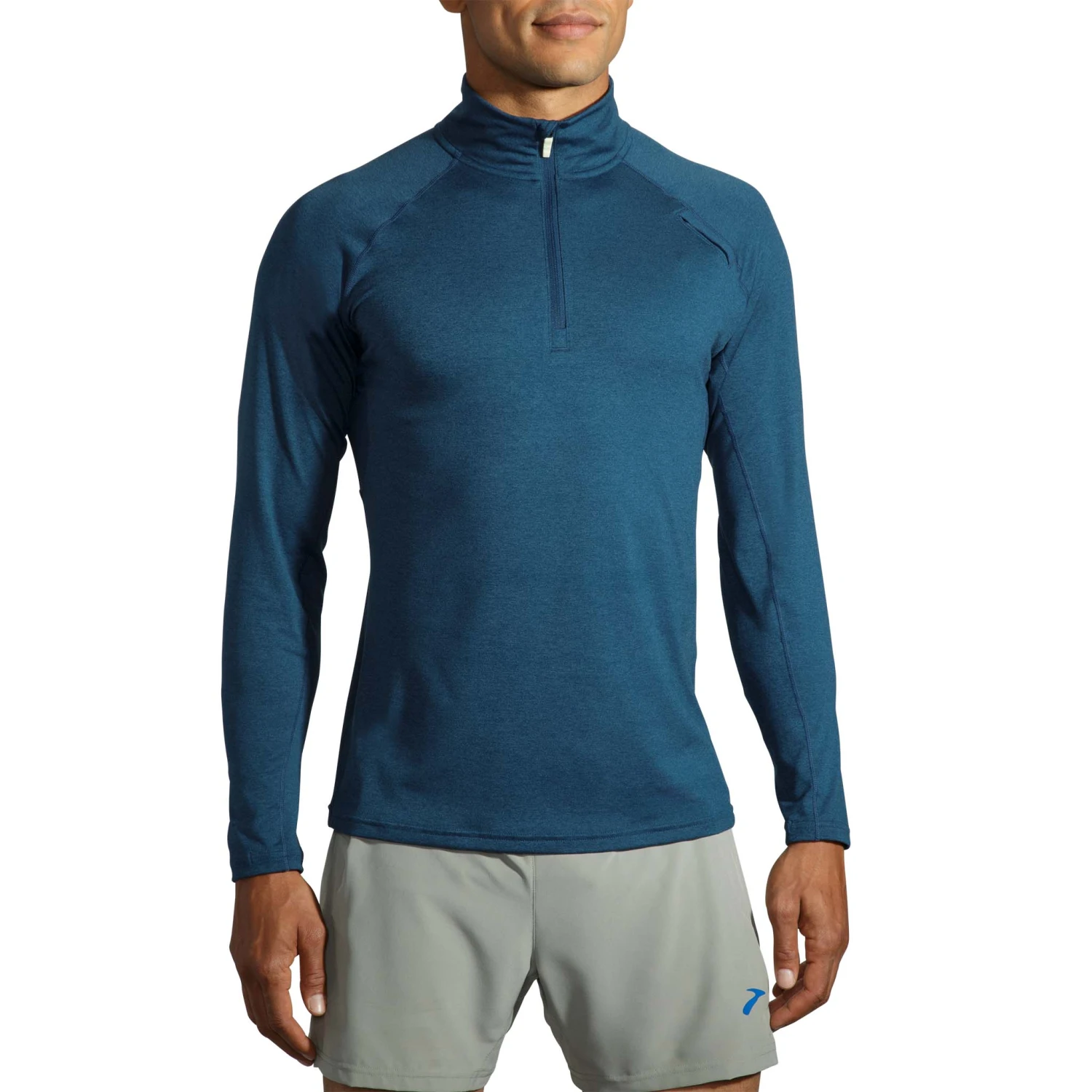 Brooks | Men's Dash 1/2 Zip - Heather Indigo Rush 4 Brooks | Men's Dash 1/2 Zip - Heather Indigo Rush - Image 2