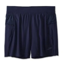 Brooks | Men's Sherpa 7" 2-in-1 Short - Navy -Deals Sportswear Store 211333451 M brooks sherpa7in2in1short front