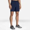 Brooks | Men's Sherpa 7" 2-in-1 Short - Navy -Deals Sportswear Store 211333451 M brooks sherpa7in2in1short modelfront