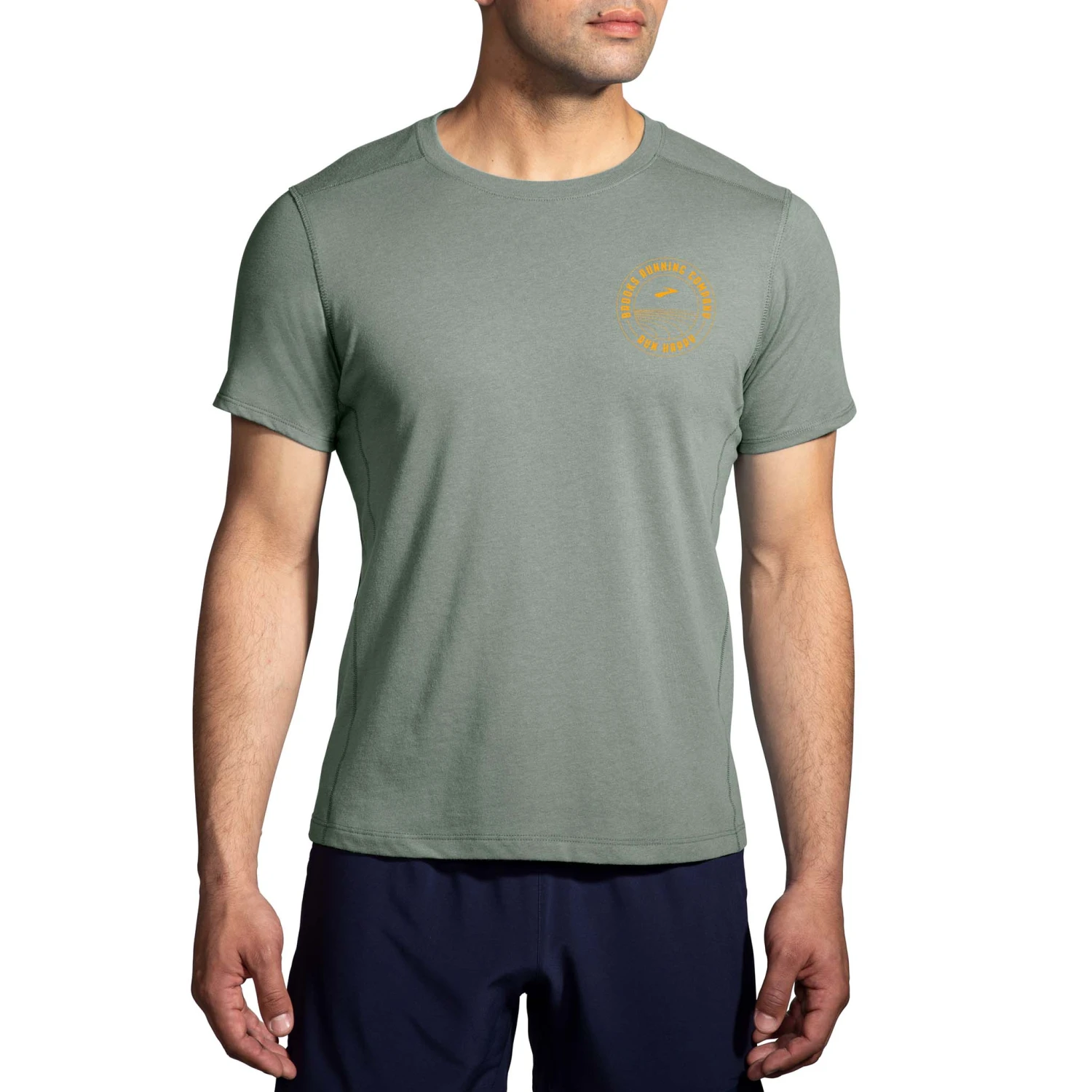 Brooks | Men's Distance Short Sleeve 2.0 - Pebble 3 Brooks | Men's Distance Short Sleeve 2.0 - Pebble