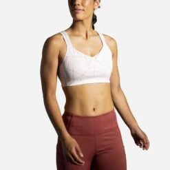 Brooks | Women's Drive Convertible Run Bra - Pink -Deals Sportswear Store 350081658 F brooks driveconvertiblerunbra modelside