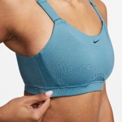 Nike | Women's Alpha High-Support Padded Adjustable Sports Bra - Noise Aqua -Deals Sportswear Store DD0430 440 W Nike DFAlphaBra side