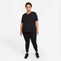 Nike | Women's Dri-FIT ONE Standard Fit Short-Sleeve Top (Plus Size) -Deals Sportswear Store DD0618 010 W Nike OneLuxeDFSSSTDTop frontfullbody