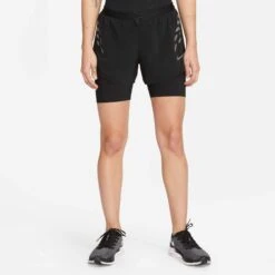 Nike | Women's DF Run DVN 2in1 Short -Deals Sportswear Store DM7745 010 W Nike DFRunDVN2in1Short front