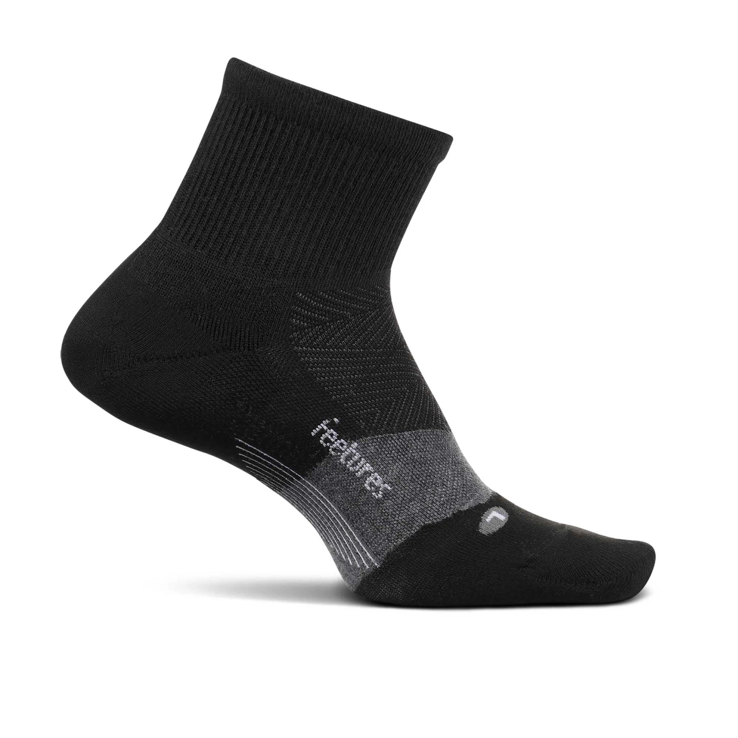 Feetures | Unisex Merino 10 Cushion Quarter - Charcoal 3 Feetures | Unisex Merino 10 Cushion Quarter - Charcoal
