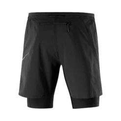 Salomon | Men's Cross Twinskin Shorts - Deep Black 11 Salomon | Men's Cross Twinskin Shorts - Deep Black -Deals Sportswear Store LC1868600 M Salomon CrossTWShorts back
