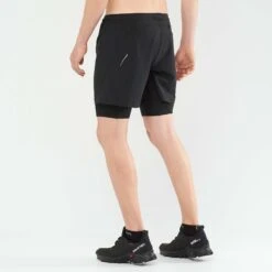 Salomon | Men's Cross Twinskin Shorts - Deep Black 12 Salomon | Men's Cross Twinskin Shorts - Deep Black -Deals Sportswear Store LC1868600 M Salomon CrossTWShorts backonbody