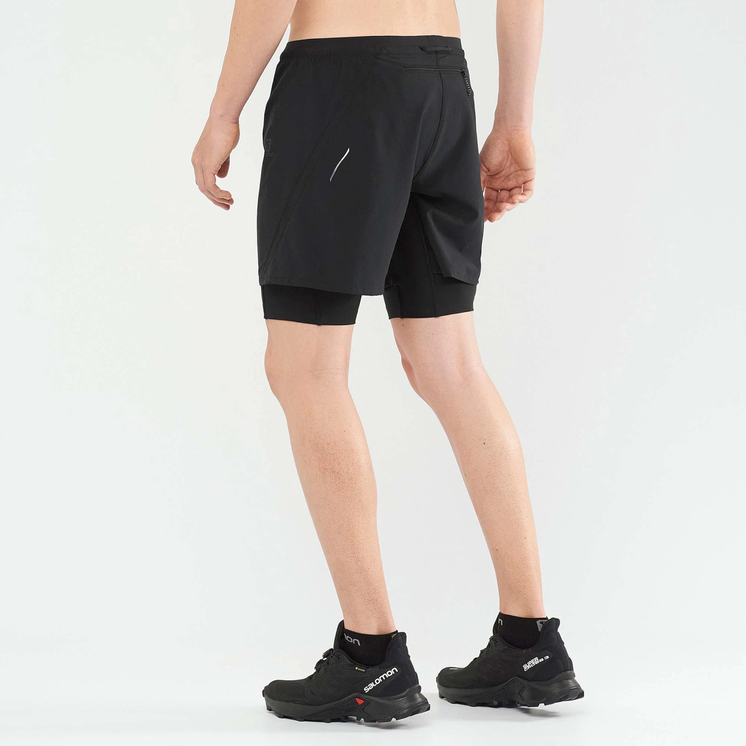 Salomon | Men's Cross Twinskin Shorts - Deep Black 6 Salomon | Men's Cross Twinskin Shorts - Deep Black - Image 4