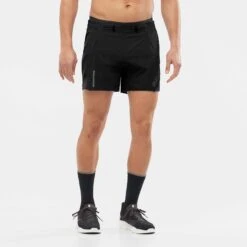 Salomon | Men's Sense Aero 5'' Shorts - Deep Black -Deals Sportswear Store LC1870000 M Salomon SenseAero5 frontonbody
