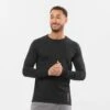 Salomon | Men's Sense Aero Long Sleeve Tee - Deep Black -Deals Sportswear Store LC1878100 M Salomon SenseLSTee frontonbody