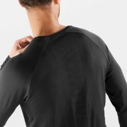Salomon | Men's Sense Aero Long Sleeve Tee - Deep Black -Deals Sportswear Store LC1878100 M Salomon SenseLSTee neck