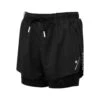 Ronhill | Women's Tech Distance Twin Short - All Black -Deals Sportswear Store RH 006594R009 W Ronhill TechDistanceTwinShort front