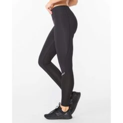 2XU | Women's Aero Vent Mid-Rise Compression Tights -Deals Sportswear Store WA6519bBLKSRF F 2xu aeroventmrcomptights modelleft
