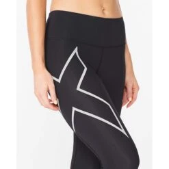 2XU | Women's Aero Vent Mid-Rise Compression Tights -Deals Sportswear Store WA6519bBLKSRF F 2xu aeroventmrcomptights side